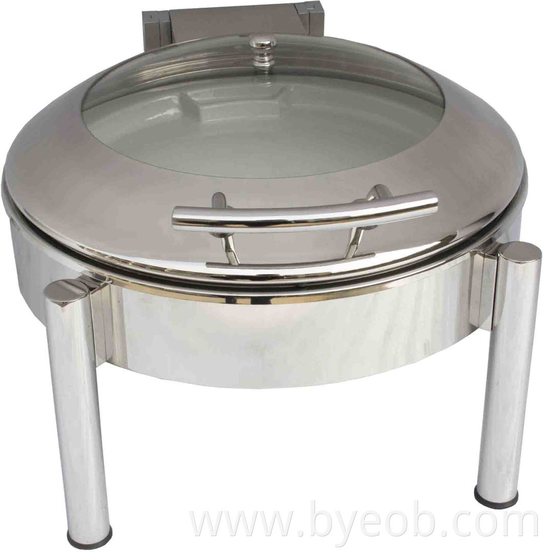 Round Chafing Dish with Buffet Frame and S/S Lid